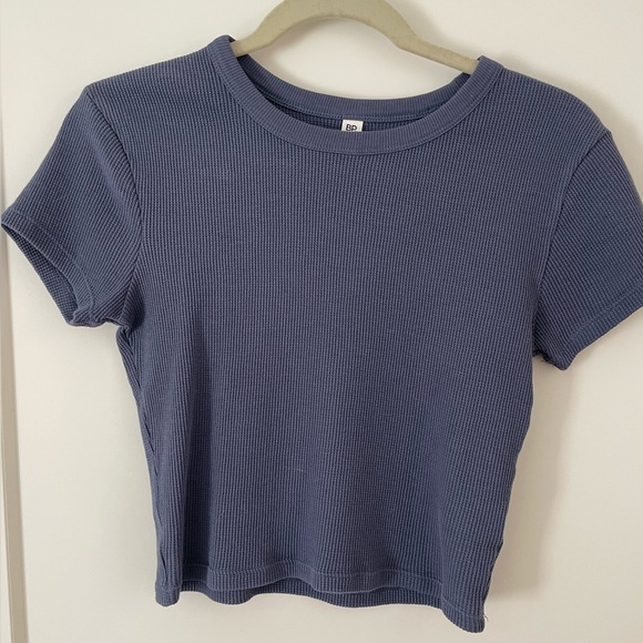 NWT BP Short Sleeve Waffle Knit Cropped Tee - Picture 1 of 4